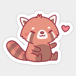 Cute Happy Red Panda Doodle Sticker